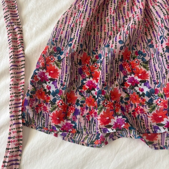 Xhilaration Pink, Red and Purple Kimono Floral Baby Doll Top Sheer Size Large - Picture 2 of 7